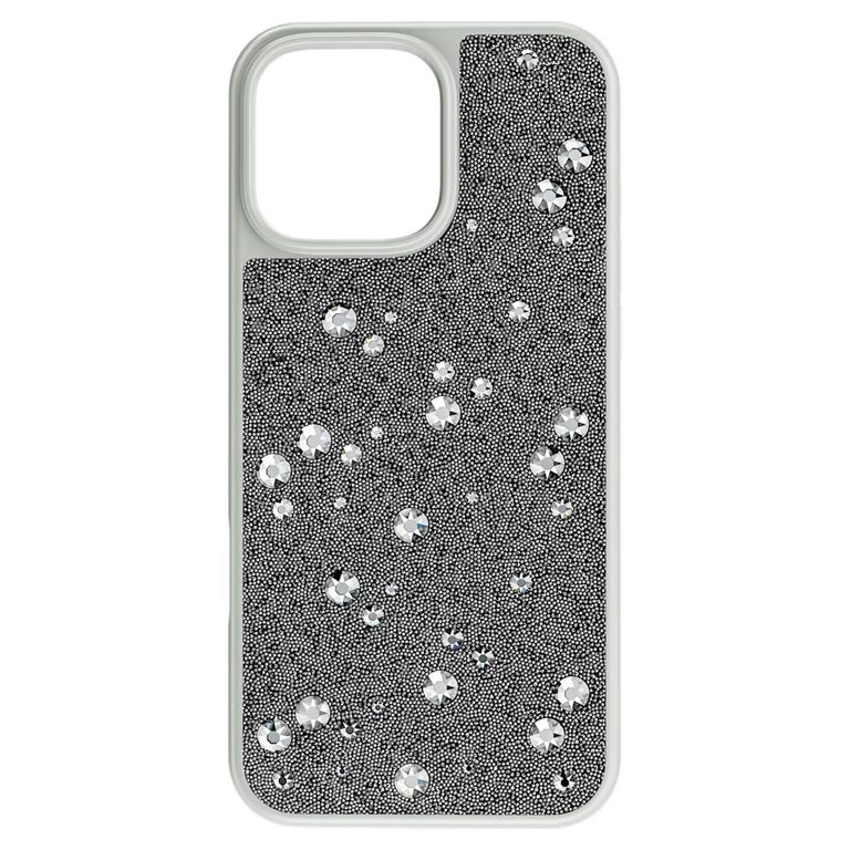 High Smartphone Case, Scattered Design, Iphone 16 Pro Max - Gray - Swarovski Cases