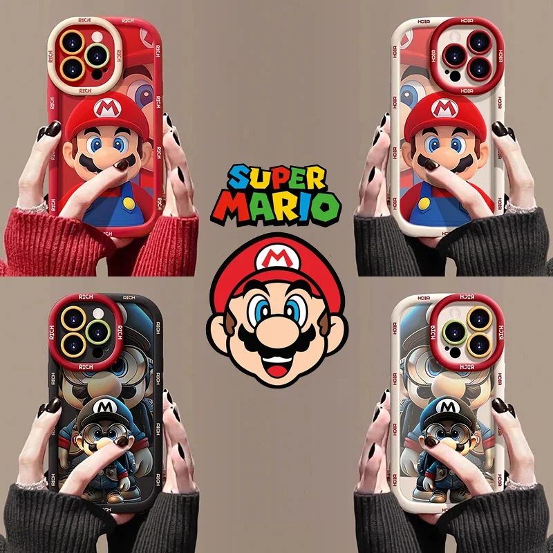 Neue Cartoon Super Mario Silikon Handyhülle für IPhone 16 15 14 13 12 Pro Max 11 Pro Max Anime Shock Proof Schutzhülle Geschenk Image