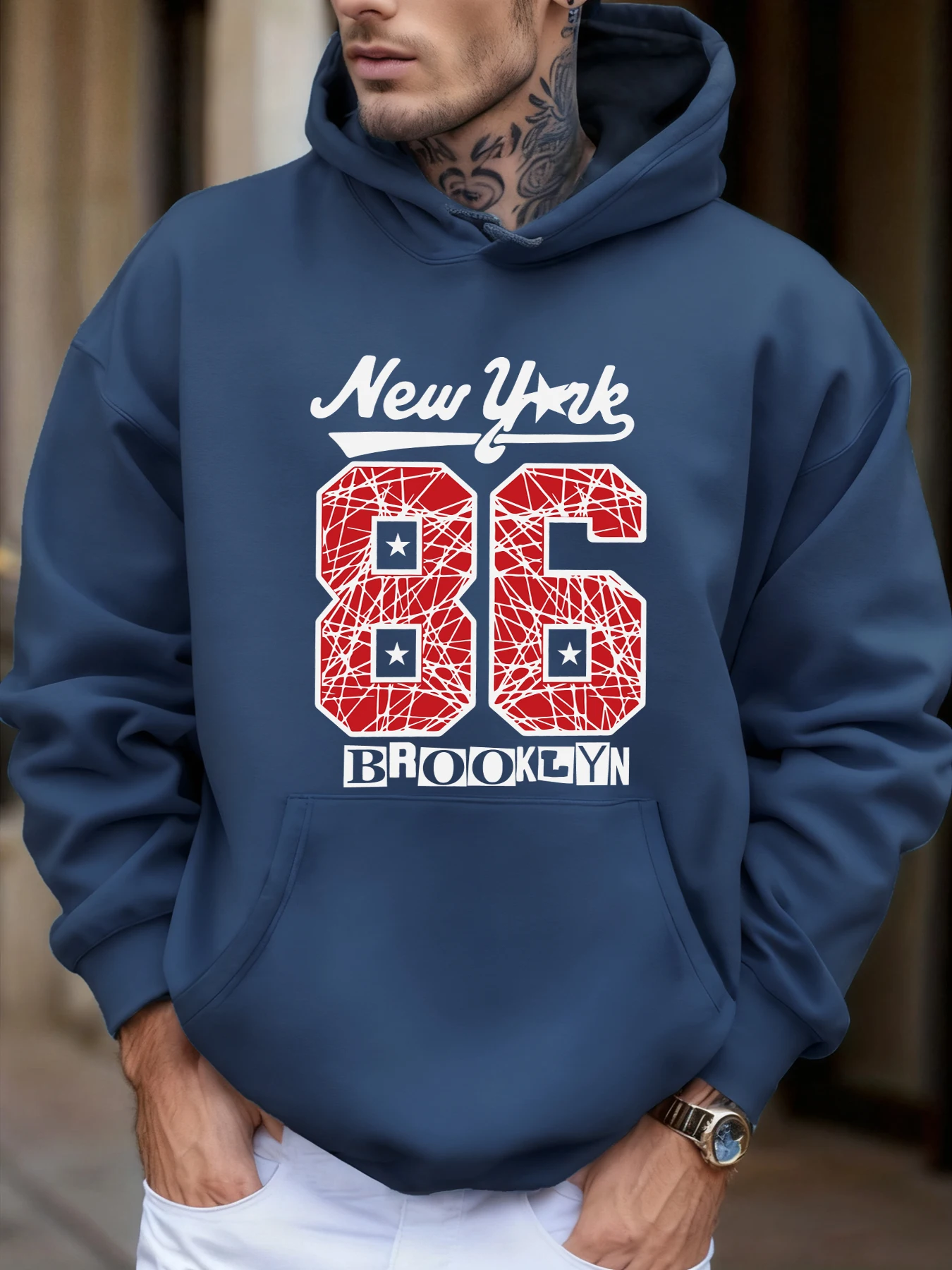 New York Brooklyn Nummer 86. Design Hoodies Männer Hip Hop Fleece Hoody Herbst Mode Pullover Tasche Weiche Hoodie Persönlichkeit Tops Image