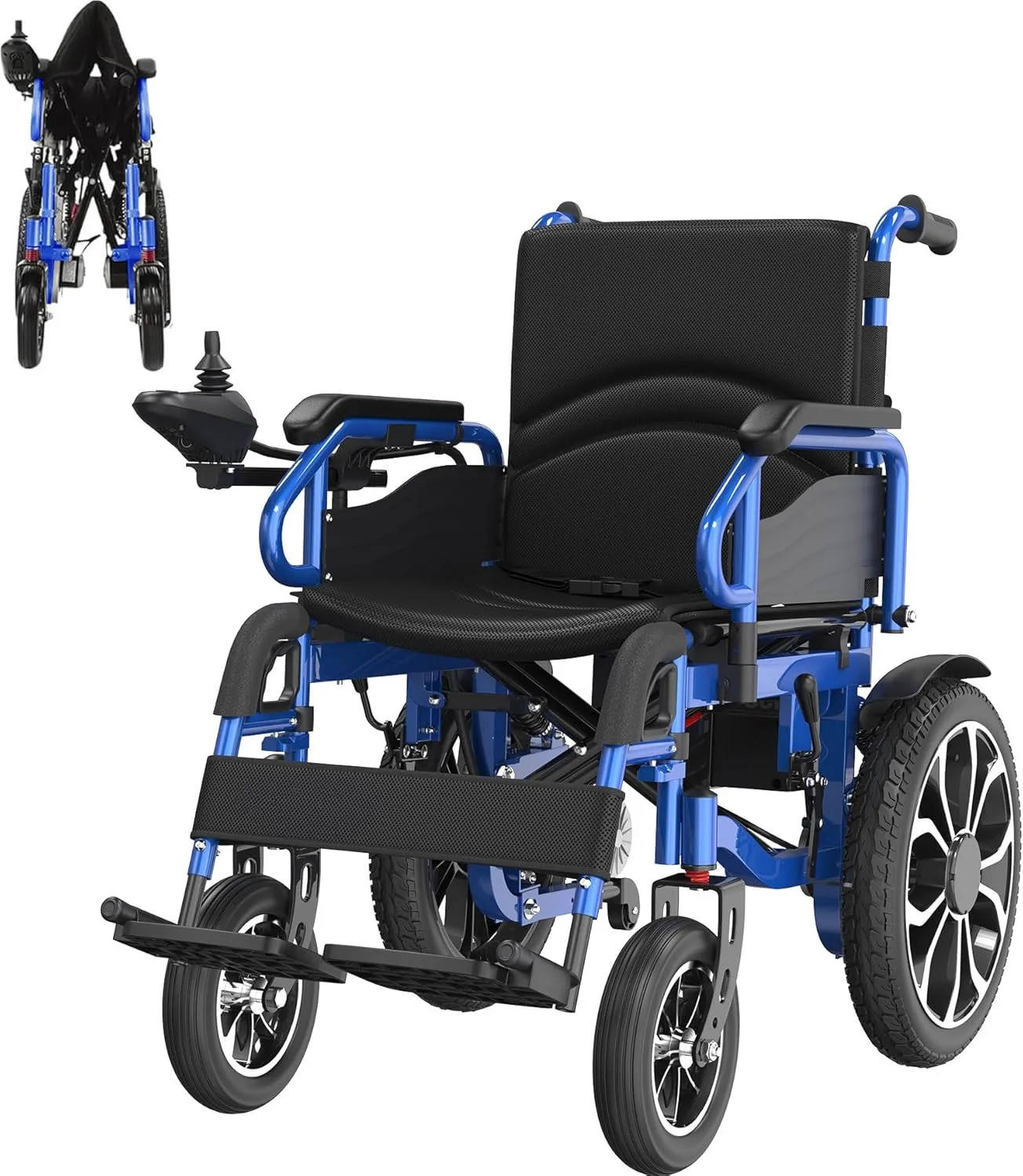 Elektrischer faltbarer leichter Rollstuhl, 30 km elektrischer Rollstuhl bis 150 kg, elektrischer Outdoor-Rollstuhl mit 40 cm Gummi Image