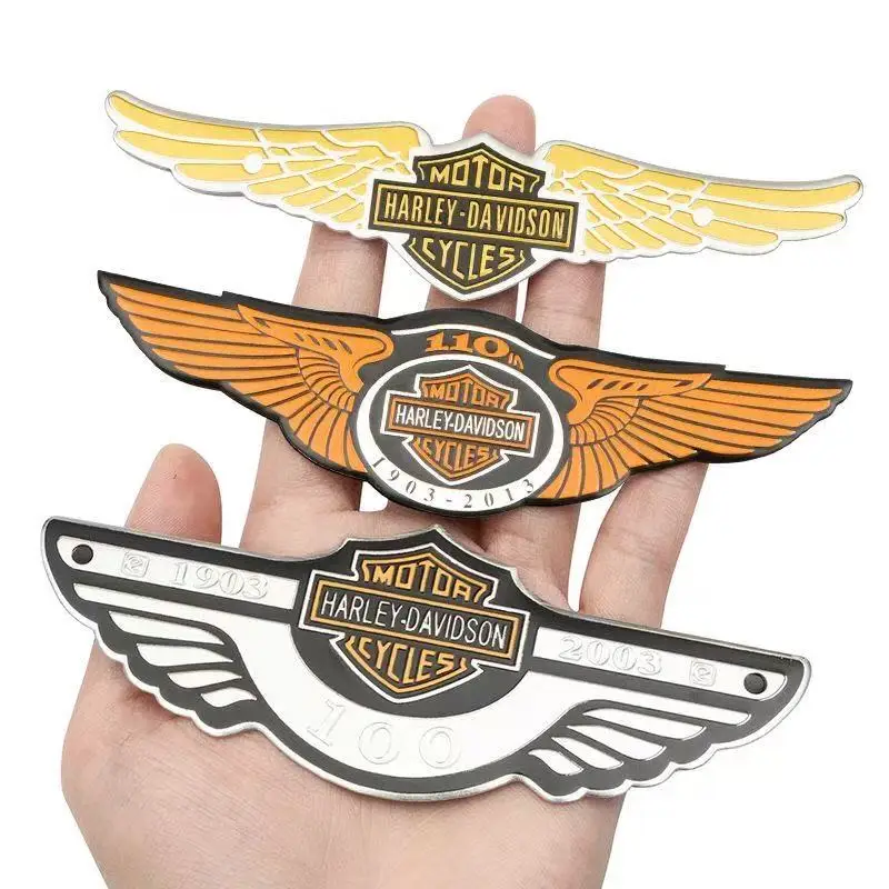Adesivi antigraffio per moto decorativi in lega di alluminio Distintivo sportivo con teschio per accessori per lo styling del motociclo Harley Davidson