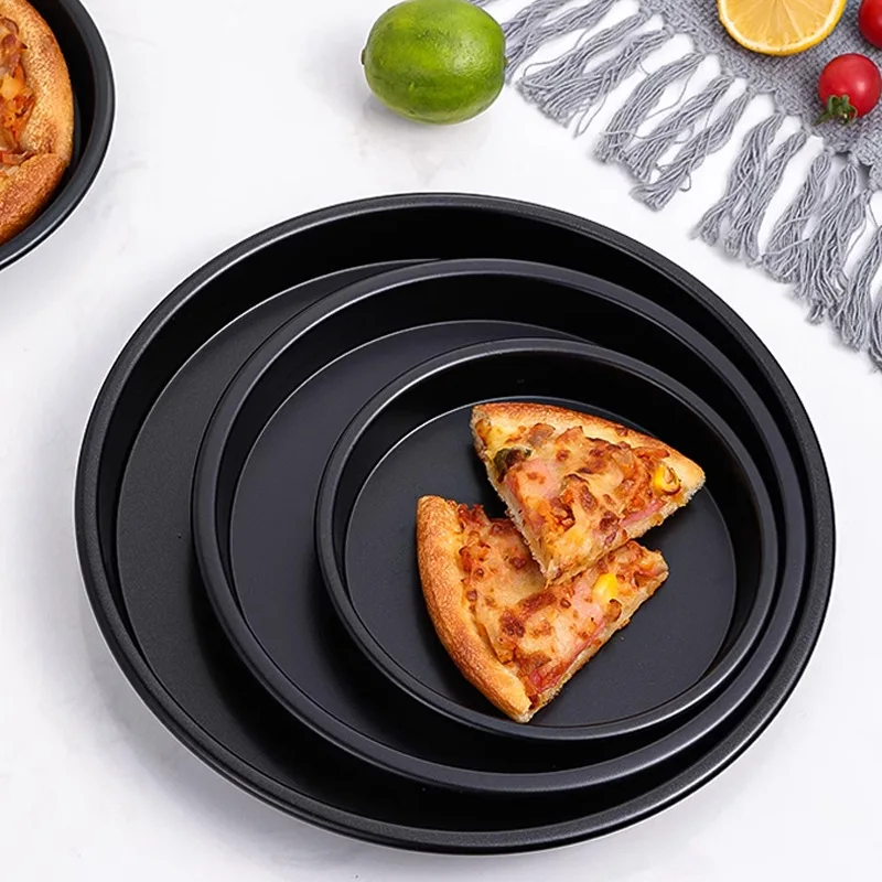 6/7/8/9/10 zoll Runde Pizza Form Platte Pizza Pan Tiefe Schüssel Tablett Carbon Stahl Nicht-stick Form Backen Ofen Werkzeug Backform Tablett Image