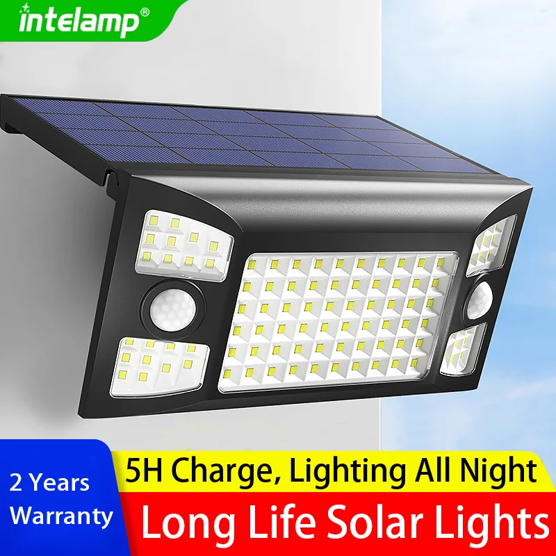 Hochleistungs-LED-Solar-Gartenleuchten für den Außenbereich, wasserdicht, IP65, Bewegungsmelder, Strahler, Notfall-Wandbeleuchtung für Gartengebäude