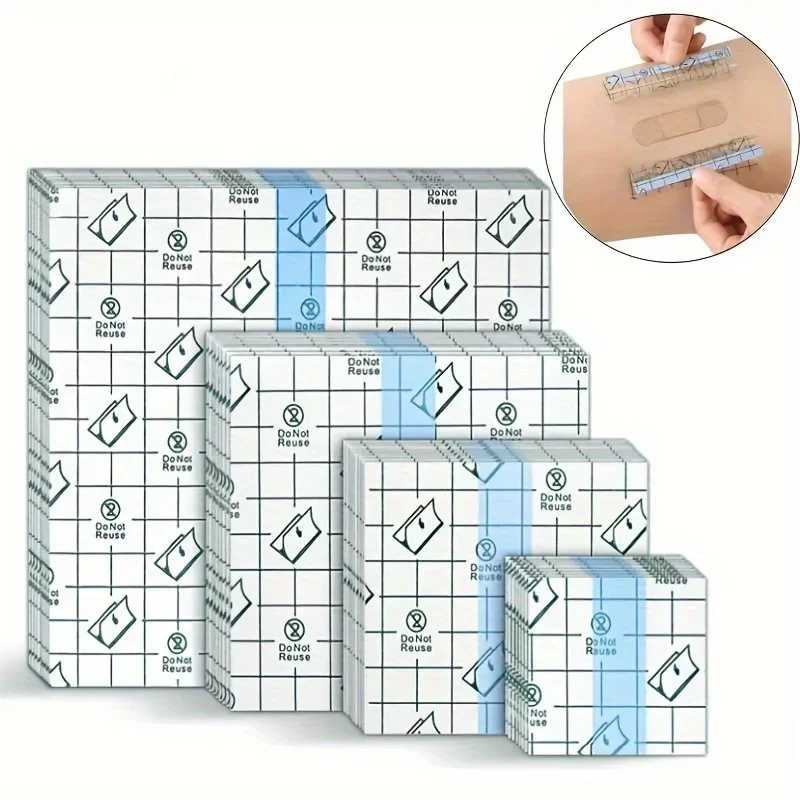 100 Stück/50 Stück medizinisches Klebeband, transparentes Klebeband, PU, ​​antiallergisch, medizinisches Wundverband, Fixierungsband, Pflaster, wasserdicht Image