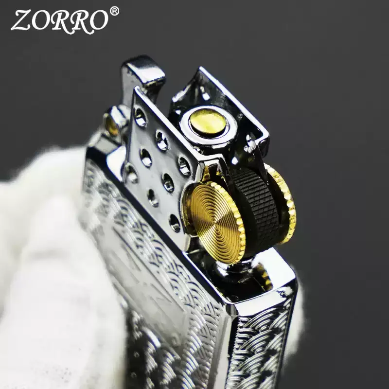 ZORRO Metall-Feuerzeug Öl- & Gas-Einsatz für 902 902s 912 912s Winddichter Öltank 8 Winddichte Löcher Upgrade Scharfes Feuerrad-Einsatz Image