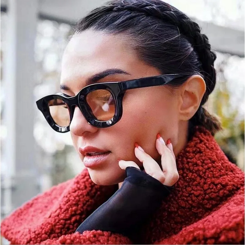 Kleine Rahmen Sonnenbrille Männer Frauen Vintage Quadrat Sonnenbrille Marke Designer Konkaven Spiegel Schwarz Brillen Shades UV400 Image