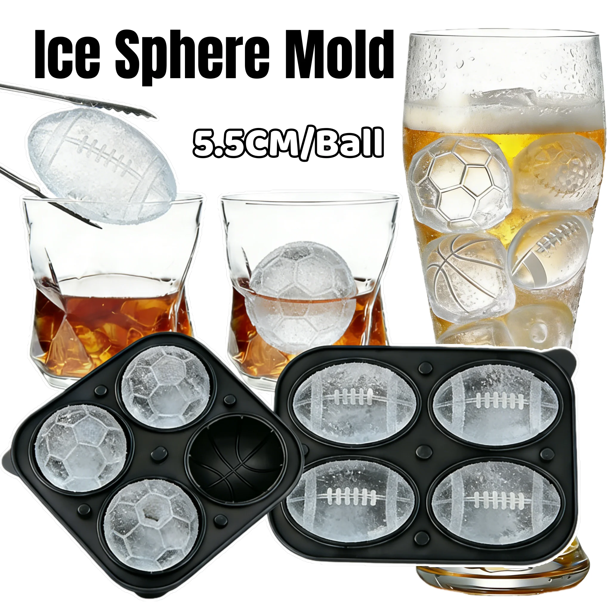 Silikon Fußball Eis Gitter Formen für Weltmeisterschaft Fans Party Getränke Eishockey Tablett Sport Ball Geformt Eis Ball Maker Küche Zubehör Image
