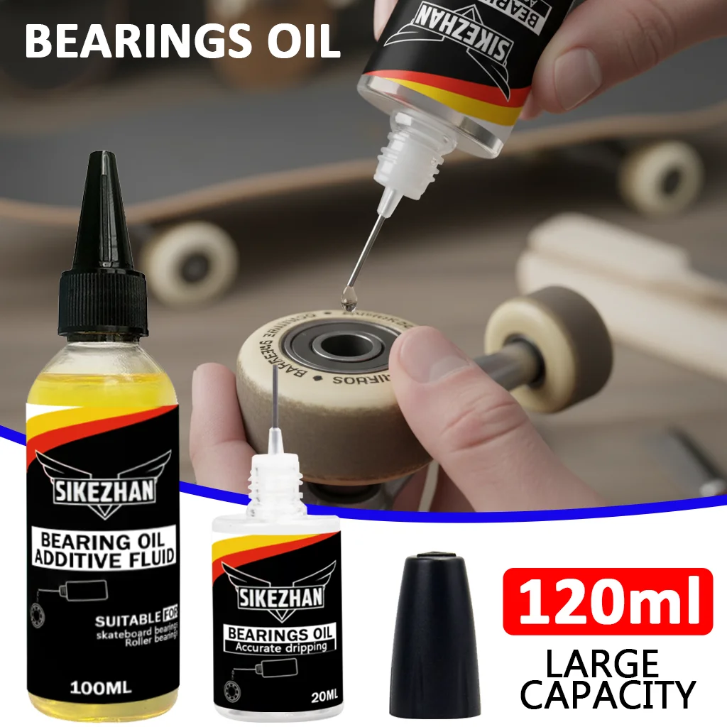 Skateboard-Radschmier-Set, Lageröl + Zusatzflüssigkeit, Präzisionsnadelspitze, schneller, glatter Schleuder, Geräuschreduzierung, rostfrei Image