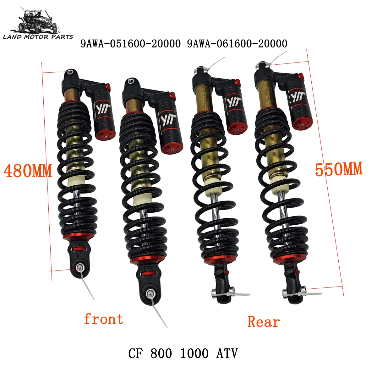 4PCS Vorne Hinten Stoßdämpfer Russland 9AWA-051600-20000 9AWA-061600-20000 Für CF 800 1000 ATV Image
