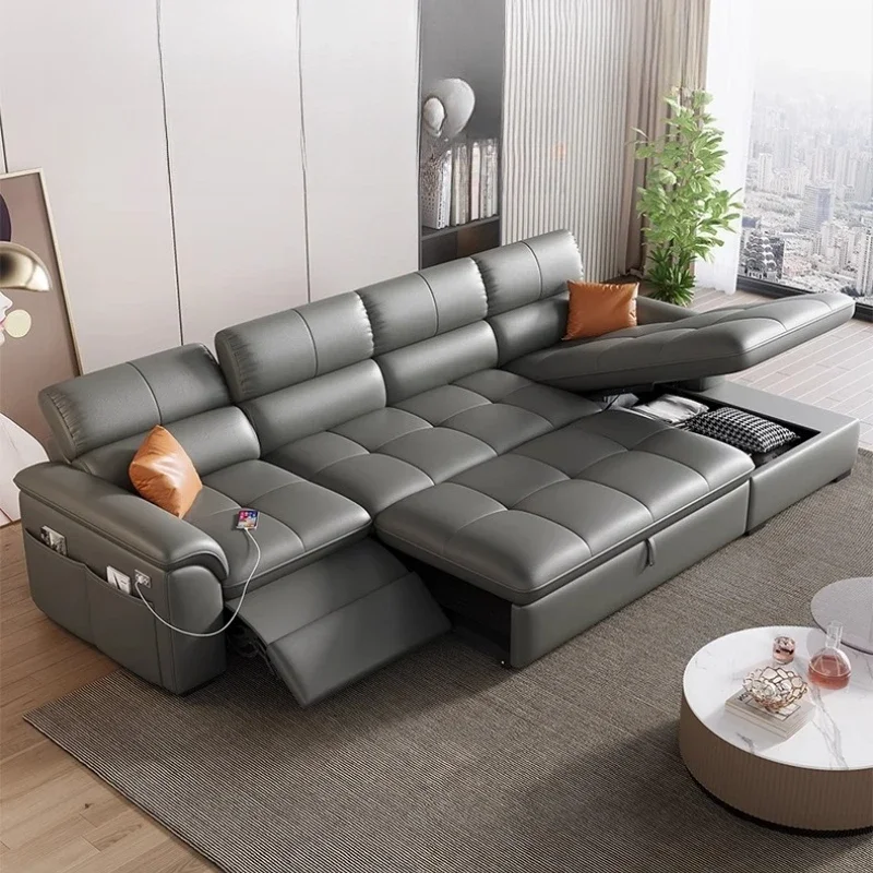 Designer-Ledersofa, Wohnzimmer, verstellbare Lounge, faltbares Sofa, verstellbar, modular, minimalistisch, Woonkamer Banken Lounge-Möbel