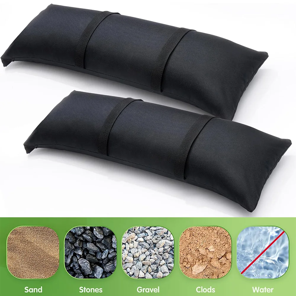 Robuste, befüllbare Sandsäcke – wetterfestes, gewölbtes Design für Schirmständer/Terrassenmöbel, 2er-Pack, für 49 Pfund (Gewicht im Freien)
