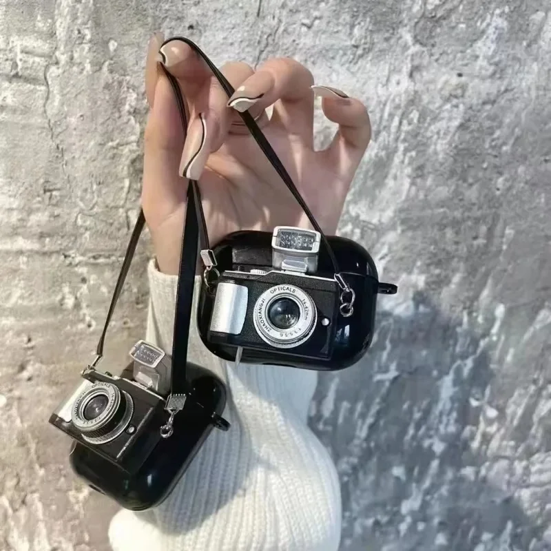 3D-Kamera-Kopfhörer-Hülle für Air Pods Pro 2 / Pro, weiche Silikonhülle, Kopfhörer-Schutzhülle für Apple Airpods 1., 2. und 3. Generation Image