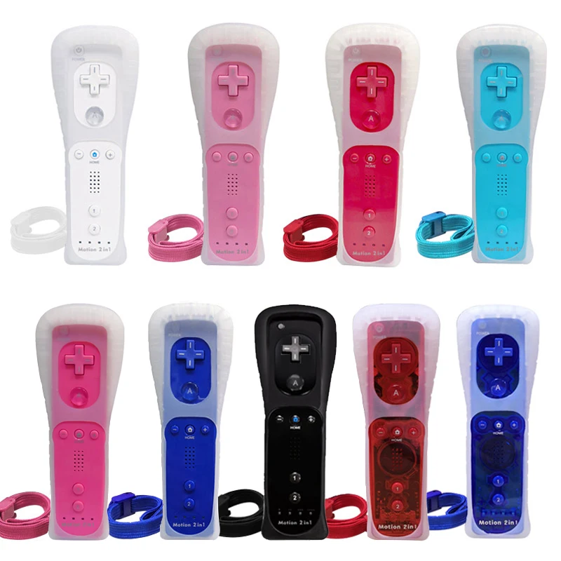 Neue Fernbedienung für Wii mit Silikonhülle als Ersatz für Nintendo Nunchuk für Nintendo Wii und Wii U mit Motion Plus Image