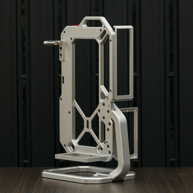 Offenes ITX SFX Mini-PC-Gehäuse aus Aluminium, vertikales Desktop-Gaming mit 120-mm-Lüfter für hochwertige kompakte Bauteile Image