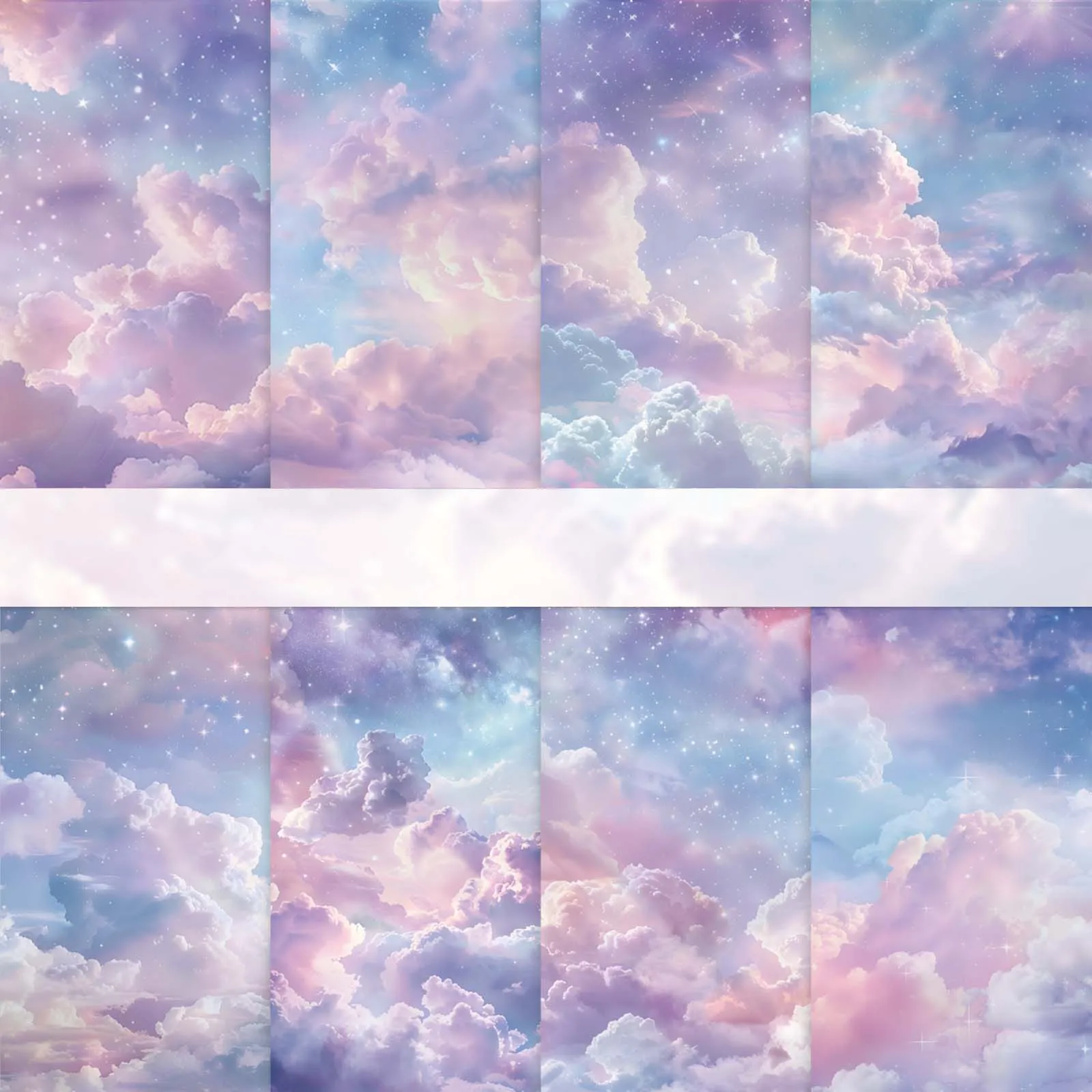 8 Blatt Sky Theme DIY Scrapbooking Papier Collage Material für handgemachte Tagebuch Album Junk Journal Supplies Image