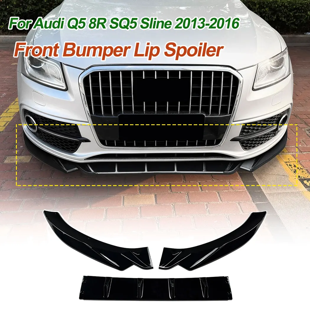 Für Audi Q5 8R SQ5 Sline 2013-2016 Auto Frontschürze Spoiler Front Lower Lip Chin Glänzend Schwarz Außen änderung Zubehör Image