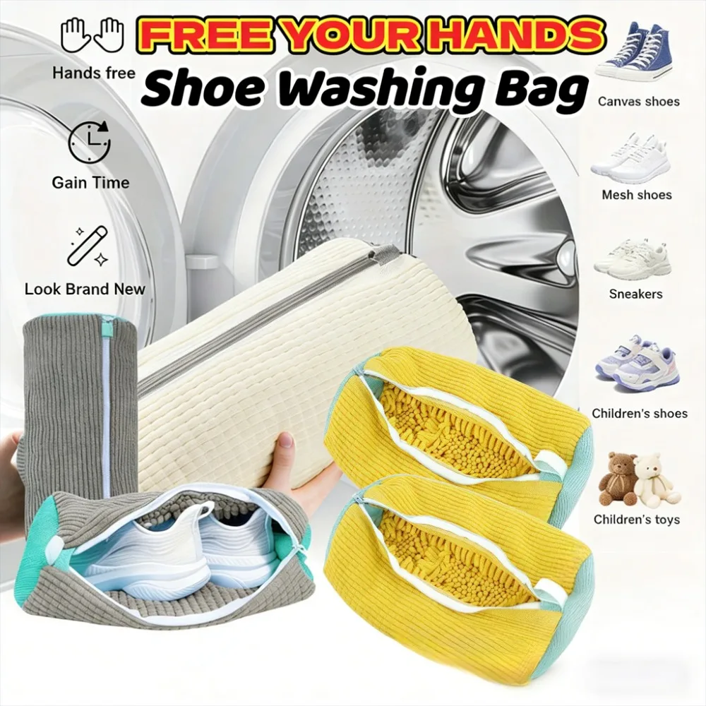 2pcs Shoe Washing Machine Bags Reusable Sneaker Shoe Cleaning Bags for Washing Machine Shoe Laundry Bags for Washer and Dryer