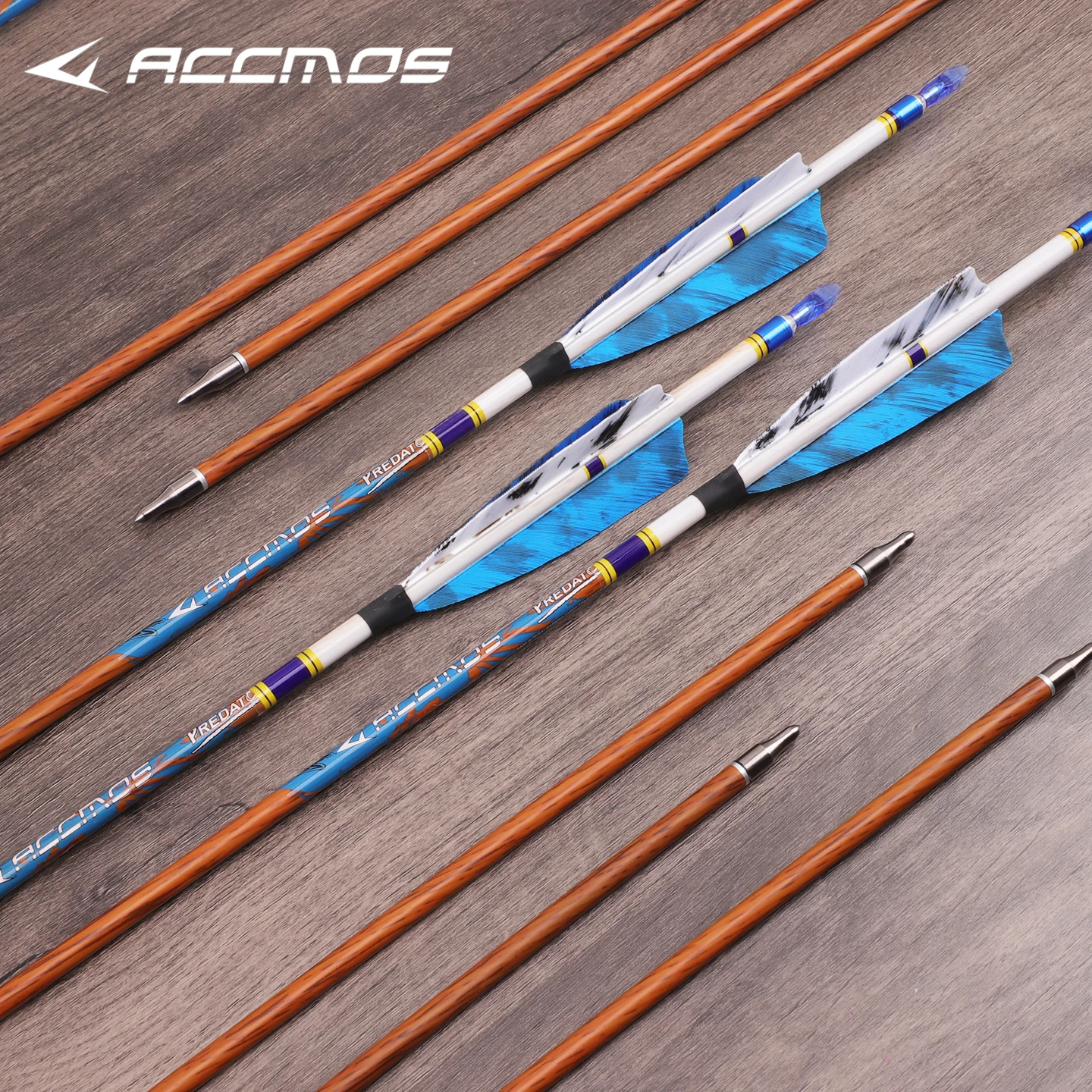 Outdoor-Schießpfeile, 6,2 mm Innendurchmesser, natürliche Federrücken, 300 350 400 500 600 700 Bogenschießen-Pfeil, 6/12 Stück Image