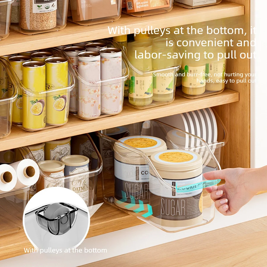 Kunststoff-Organizer unter der Spüle mit Rädern, Flaschen-Organisationsbehälter, Küchenschrank-Organizer, Kunststoff-Organizer für unterwegs