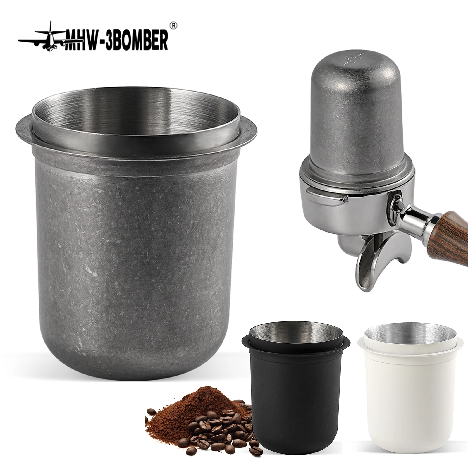 MHW-3BOMBER 58 mm Dosierbecher, Kaffee-Dosierbecher aus Edelstahl 304, kompatibel mit 58 mm Espresso-Siebträgern, Kaffeezubehör Image