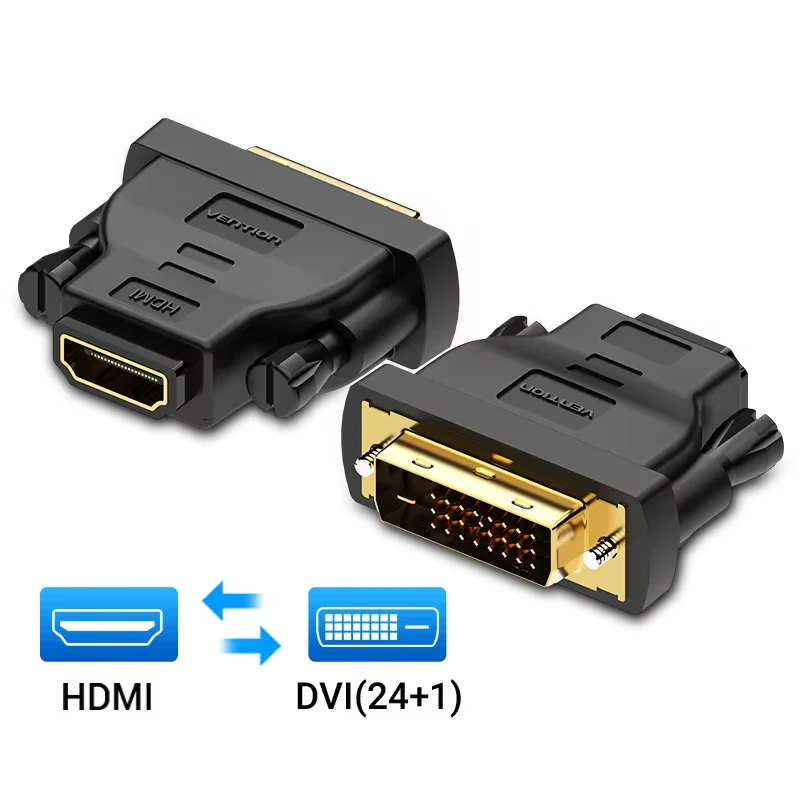 DVI 24+1 zu HDMI Adapter Bidirektionaler HDMI zu DVI Kabeladapter Koppler DVI zu HDTV Kabelkonverter für Monitor TV PC PS4 Xbox Image