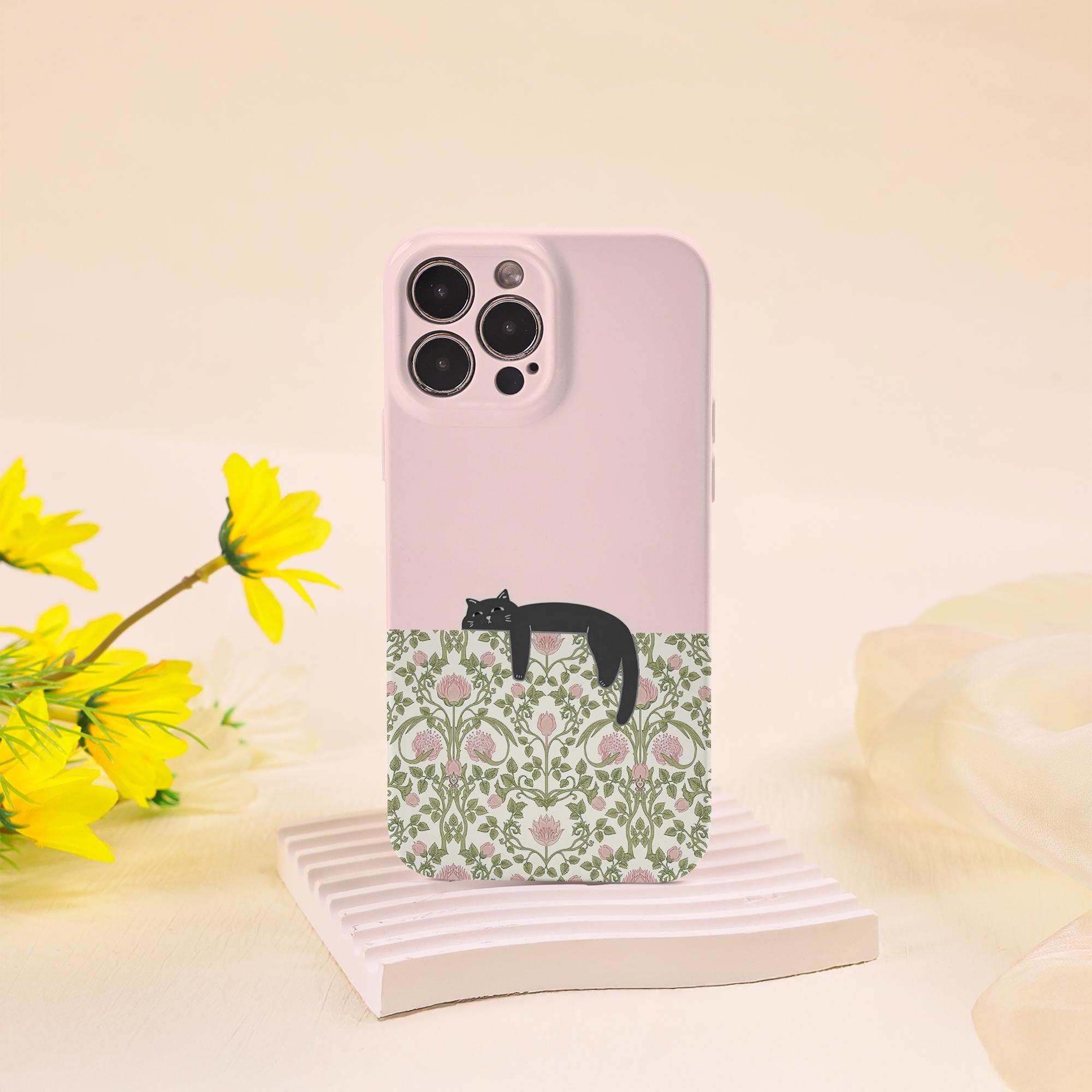 Custodia morbida lucida Lazy Cat per iPhone 17 16 15 14 13 12 Pro, 16 Plus/Pro Max, 16e/Air, 13 12 Mini, X XS XR SE Slim Fit Case Cover