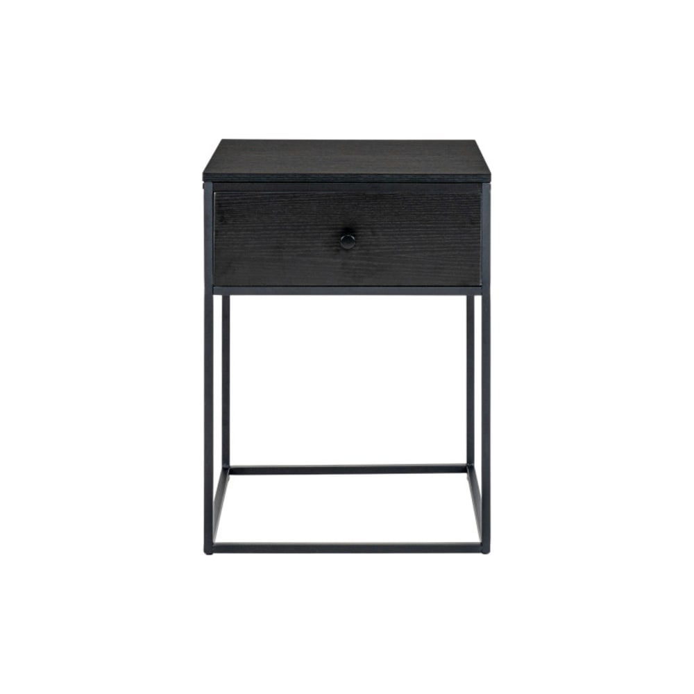 Table d'appoint 1 tiroir noire 40x55 cm