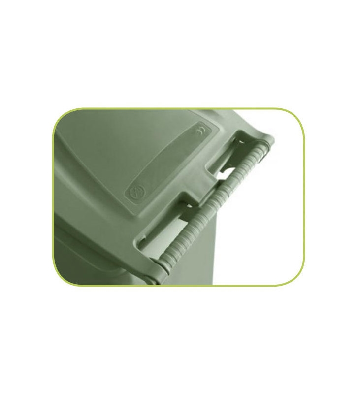 Stefanplast 120-Liter-Mülltonne auf Rollen mit gelbem Pedal Image