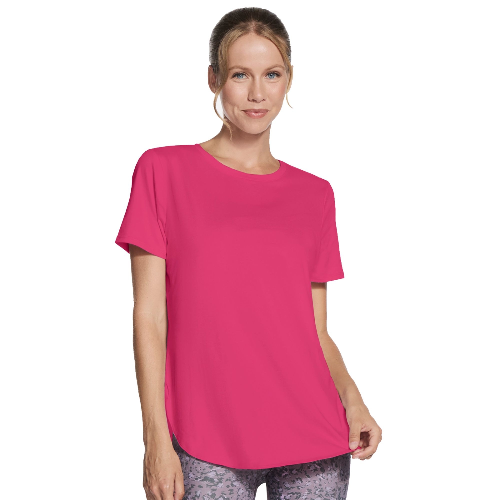 Skechers Women's GO WALK Wear GO DRI Swift Tunic Tee (Size M) Bright Peony, Polyester,Spandex