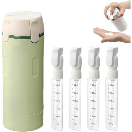 4 in 1 Travel Dispenser Bottle Leak Proof Refillable Silicone Squeeze Containers with Locks Transparent Portable 4 in 1 Travel Dispenser for Shampoo Conditioner Compact for Air Travel