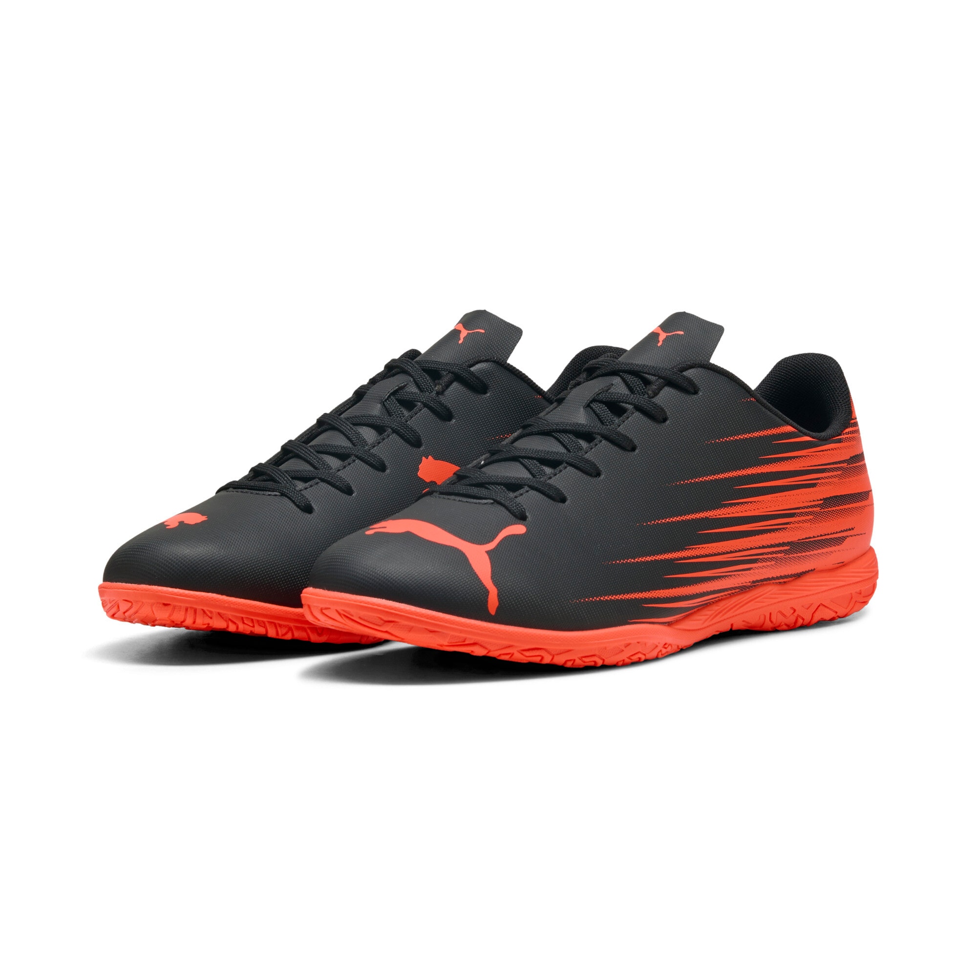 Fußballschuh PUMA "ATTACANTO II IT", Herren, Gr. 46, puma schwarz, glowing rot, Synthetik, bedruckt, Schuhe Fußballschuh, für Halle und Straße