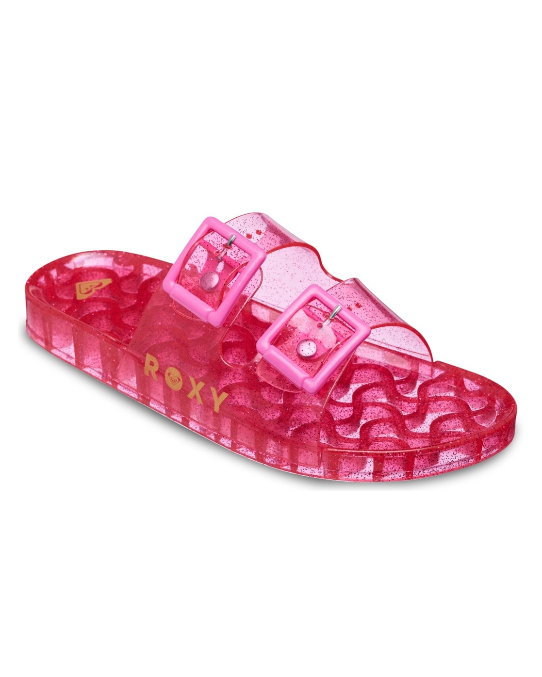 Sandale ROXY "Kattie Glitter", Damen, Gr. 6(36), sangria sunset, Obermaterial:Obermaterial: 95% Synthetik-PVC/ 5% Synthetik-Kunststoffschnalle, Futter: N/A, Laufsohle: 100% Synthetik-PVC;, Schuhe Sandale