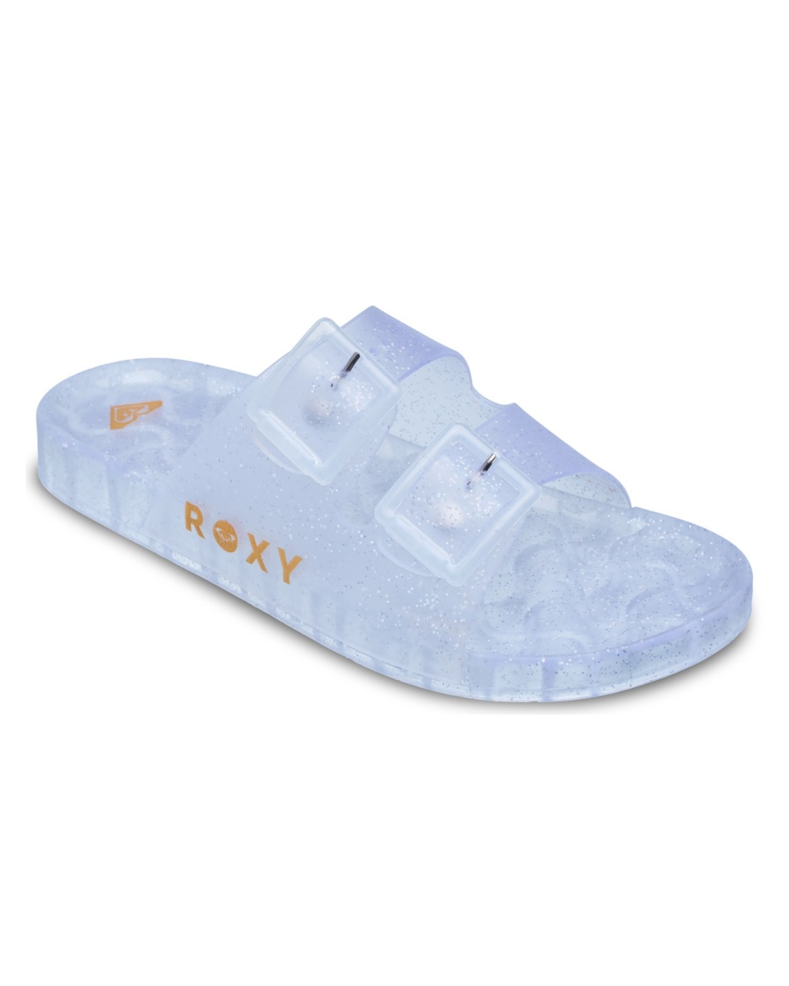 Sandale ROXY "Kattie Glitter", Damen, Gr. 9(40), silber, Obermaterial:Obermaterial: 95% Synthetik-PVC/ 5% Synthetik-Kunststoffschnalle, Futter: N/A, Laufsohle: 100% Synthetik-PVC;, Schuhe Sandale