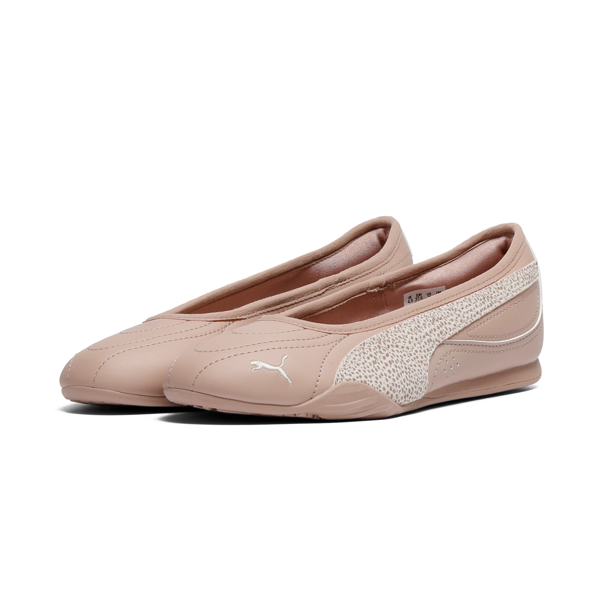 Sneaker PUMA "CATCH SOLEIL BALLERINA TOPCAT", Damen, Gr. 37,5, rose latte, frosted ivory, puma gold, Synthetik, animal-print, Schuhe Sneaker, mit Gummilaufsohle, mit Schnürung