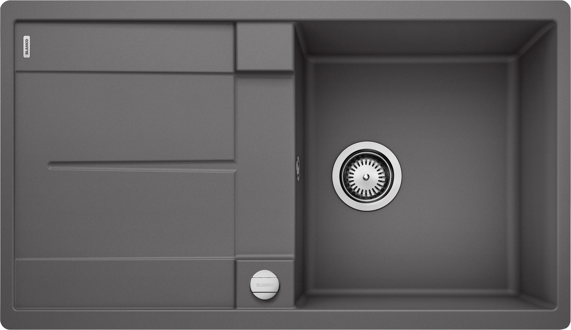 Granitspüle BLANCO "METRA 5 S-F", felsgrau, B:49cm H:19cm T:85cm, Verbundwerkstoff, Küchenspülen, erhältlich in mehreren Farben