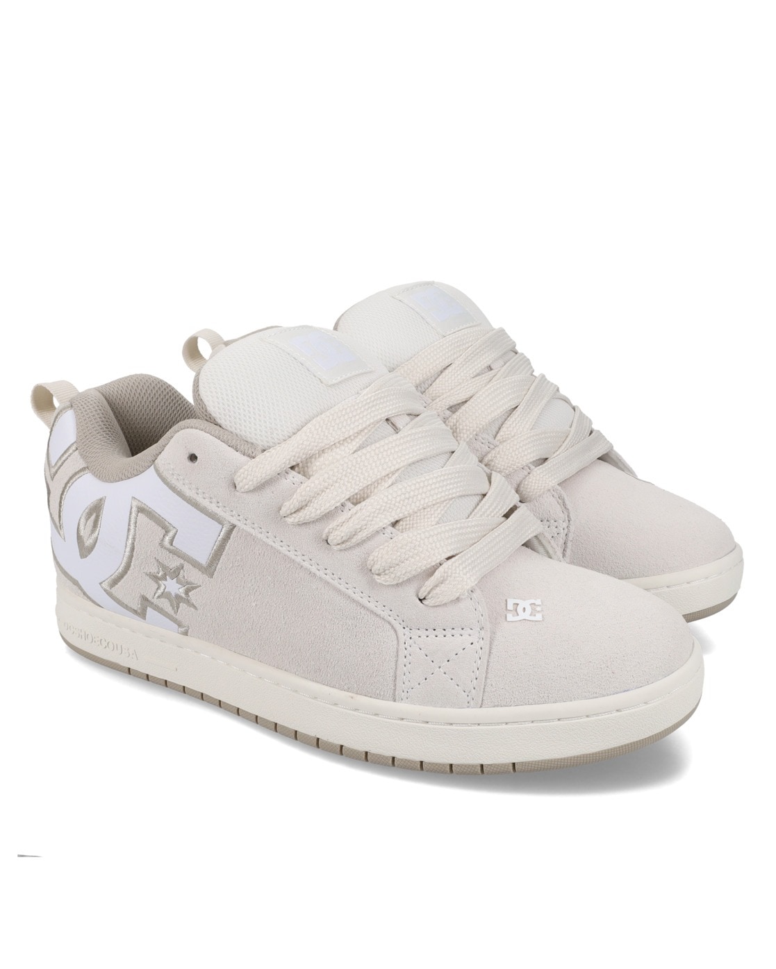 Sneaker DC SHOES "Court Graffik", Herren, Gr. 6(38), sanftes weiß, weiß, tan, Obermaterial:Obermaterial: Leder (Kuh) / Futter: Textil / Außensohle: Gummi;, Schuhe Sneaker
