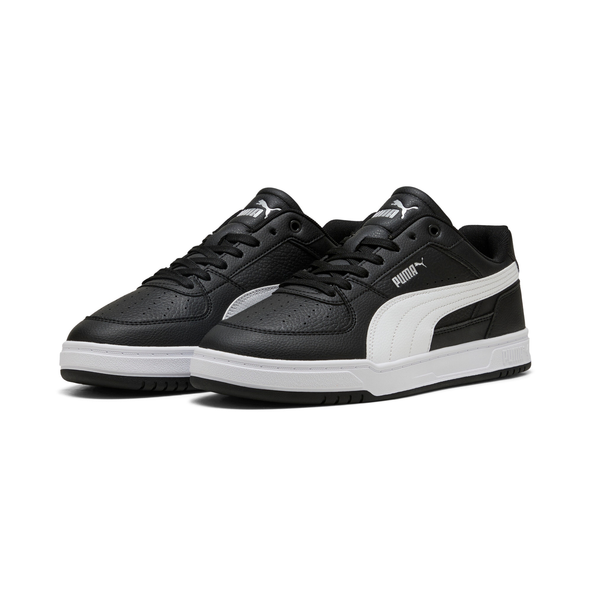 Sneaker PUMA "CAVEN III", Damen, Gr. 45, puma schwarz, puma weiß, puma silber, Synthetik, mehrfarbig, Schuhe Sneaker