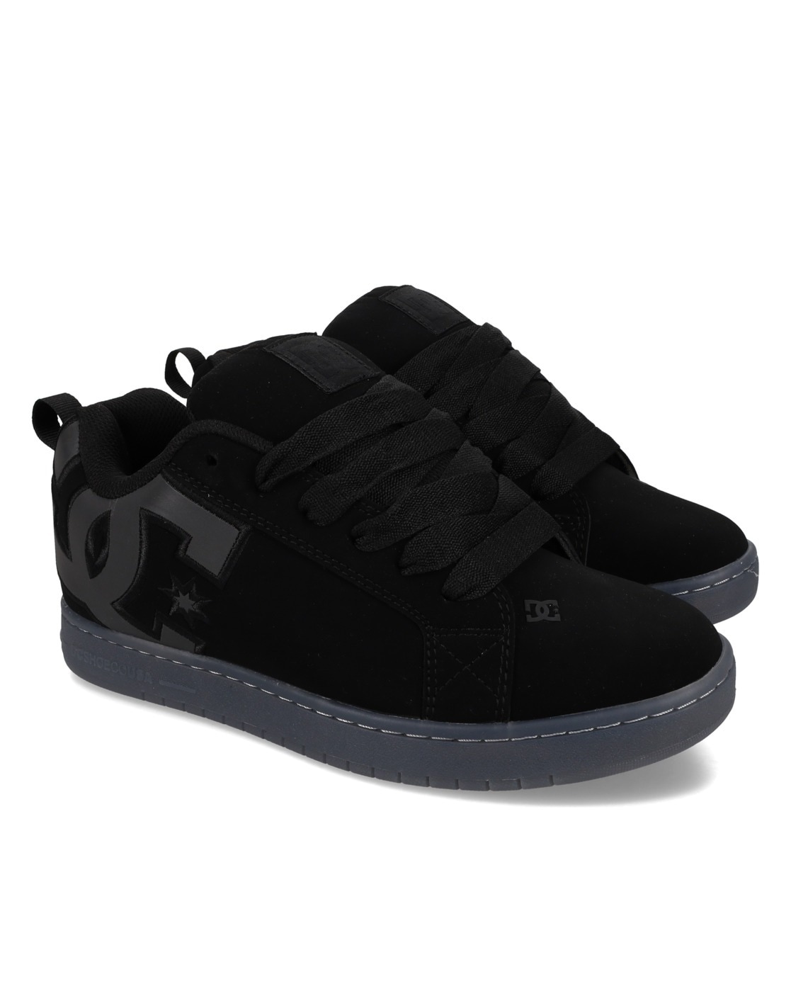 Sneaker DC SHOES "Court Graffik", Herren, Gr. 7,5(40), schwarz, grau, schwarz reflective, Obermaterial:Obermaterial: Leder (Kuh) / Futter: Textil / Außensohle: Gummi;, Schuhe Sneaker