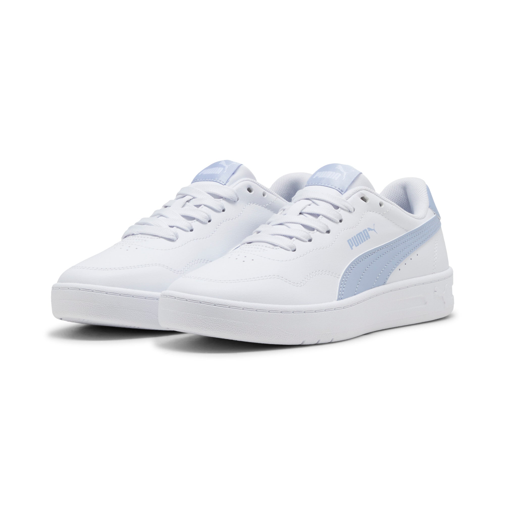 Sneaker PUMA "COURT LALLY", Damen, Gr. 41, puma weiß, snow mountain blau, Synthetik, Schuhe Sneaker