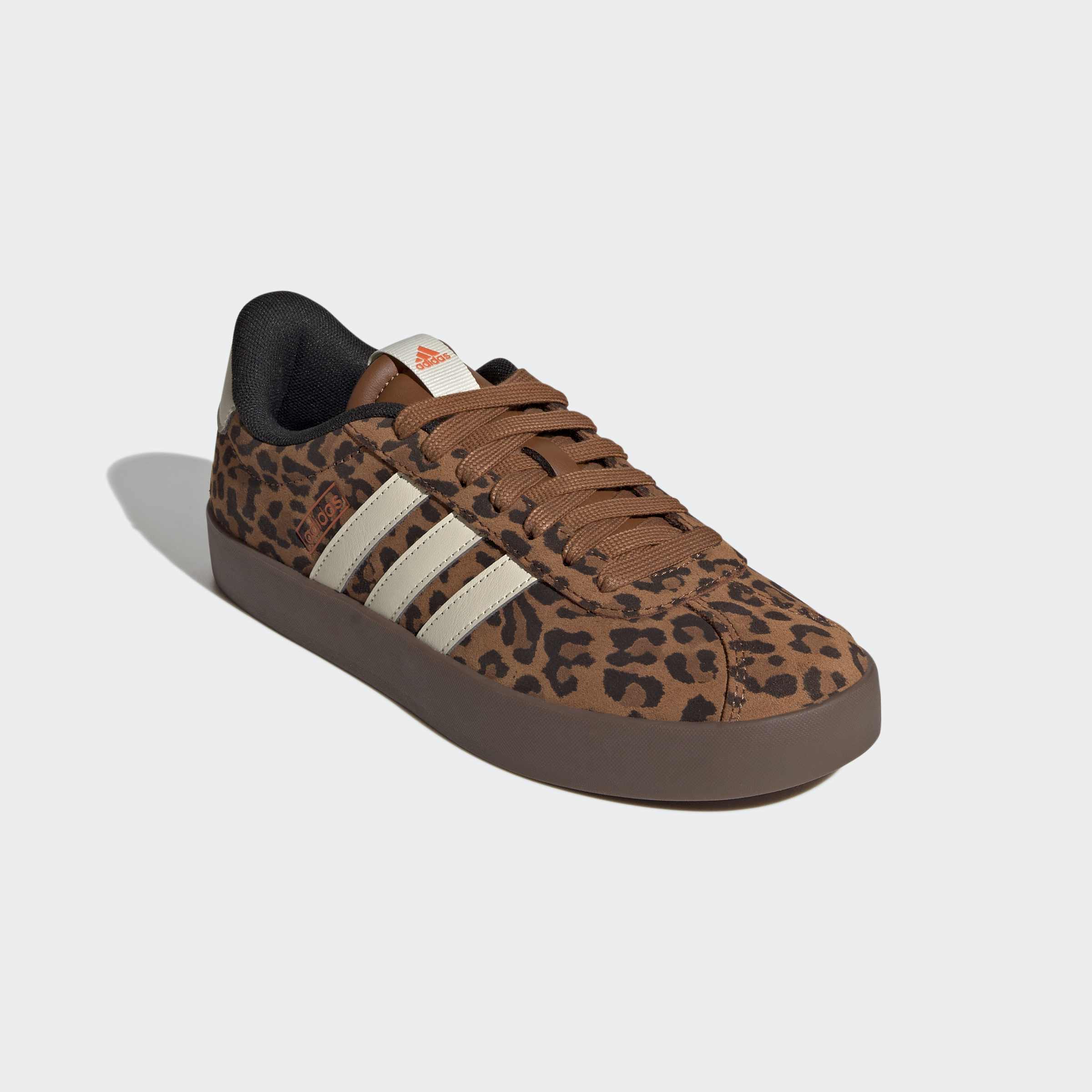 Sneaker ADIDAS SPORTSWEAR "VL COURT 3.0", Damen, Gr. 41, dusky bronze, cream weiß, gum5, Leder, Textil, Schuhe Sneaker, mit Animal Print, Leo-Print