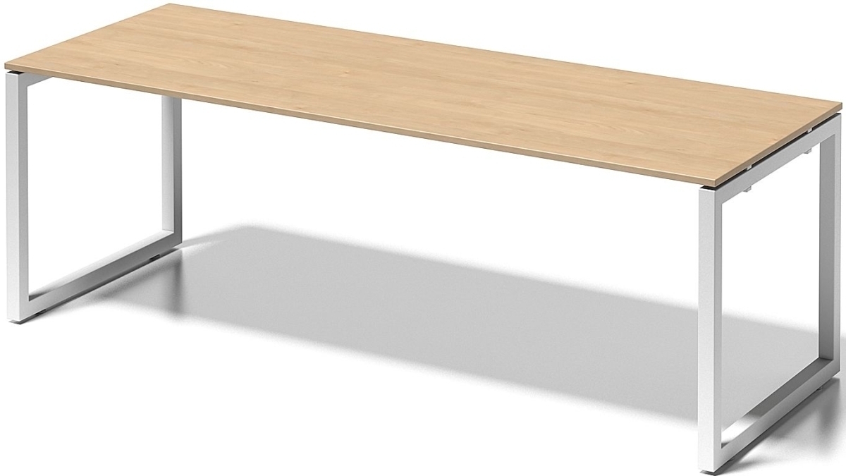 Bisley Schreibtisch Cito BxTxH 220x80x74cm ahorn Gestell verkehrsweiß Image