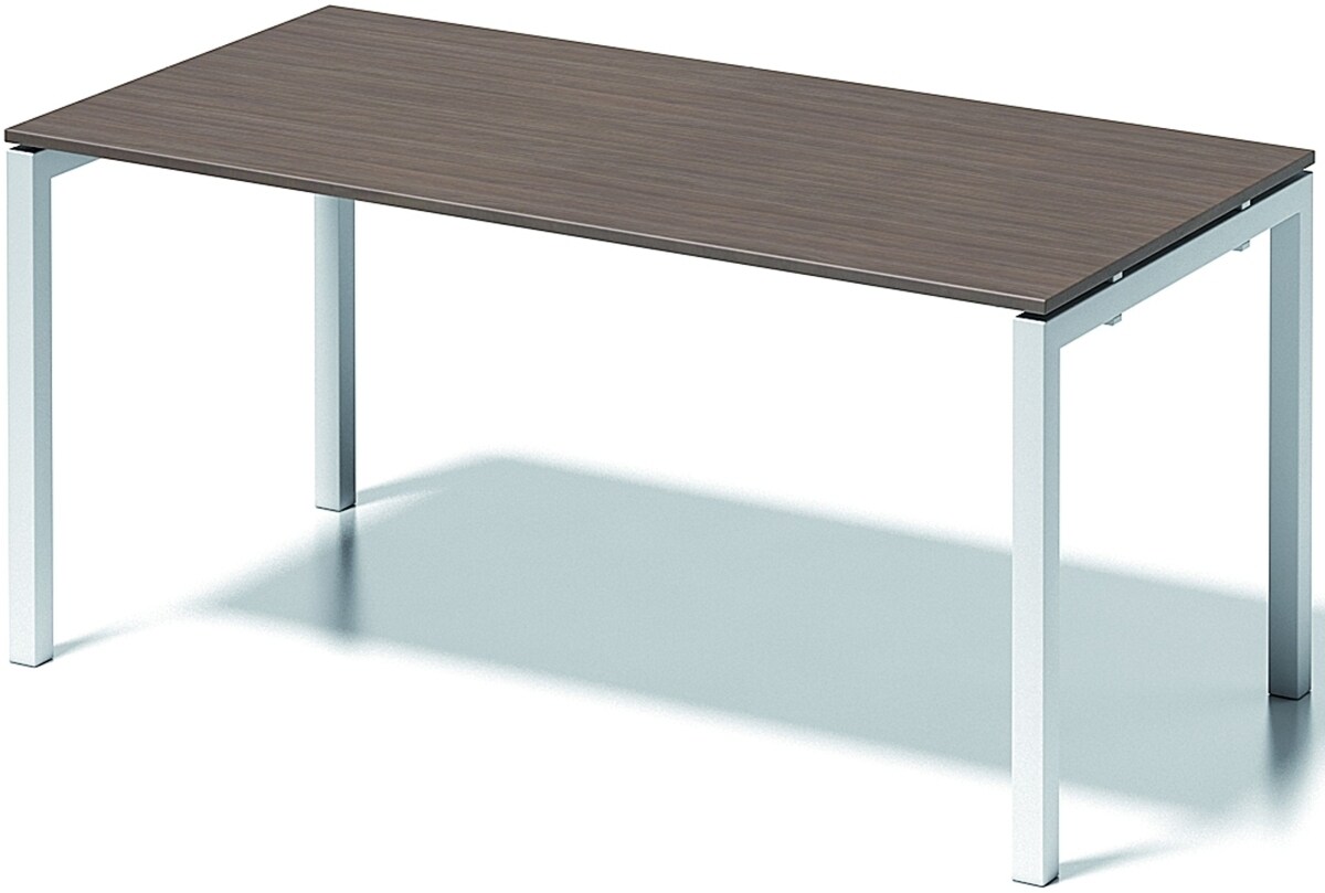 Bisley Schreibtisch Cito BxTxH 160x80x74cm nußbaum Gestell verkehrsweiß Image