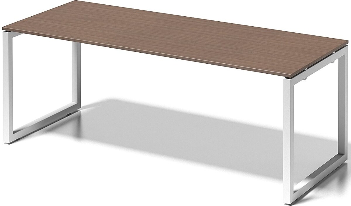 Bisley Schreibtisch Cito BxTxH 200x80x74cm nußbaum Gestell verkehrsweiß Image