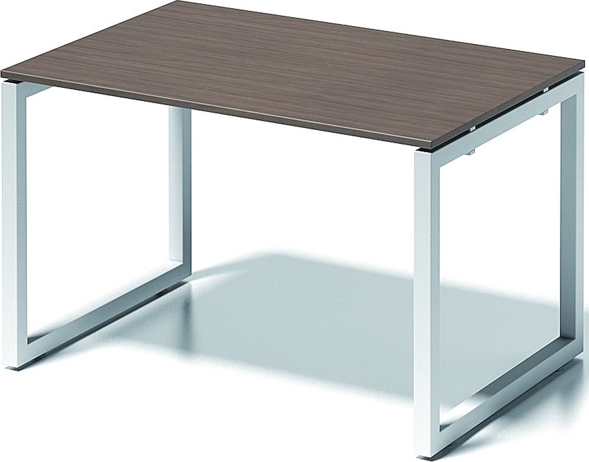 Bisley Schreibtisch CitoBxTxH 120x80x74cm nußbaum Gestell verkehrsweiß Image