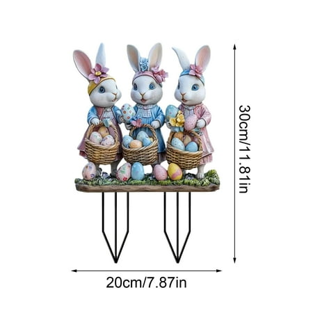 Uuowzo Stake Easter Decoration Easter Rabbits Decoration Easter Decoration Outdoor Vintage for Outdoor Spring Easter Bunny Outdoor Signs Easter Indoor Outdoor Easter Decorations for Yard G
