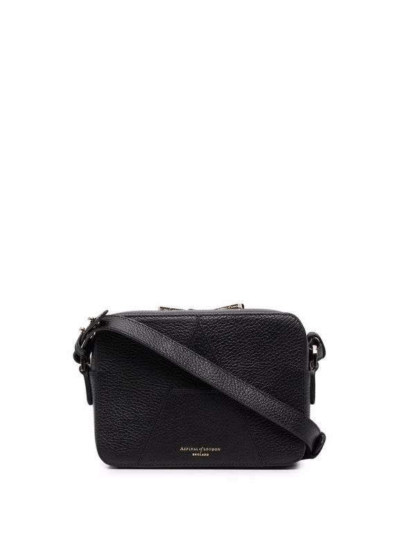 A Embroidered-Logo Camera Bag - Black - Aspinal Shoulder Bags