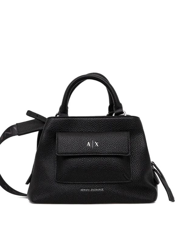 Logo-Detail Pocket Tote Bag - Black - ARMANI EXCHANGE Totes