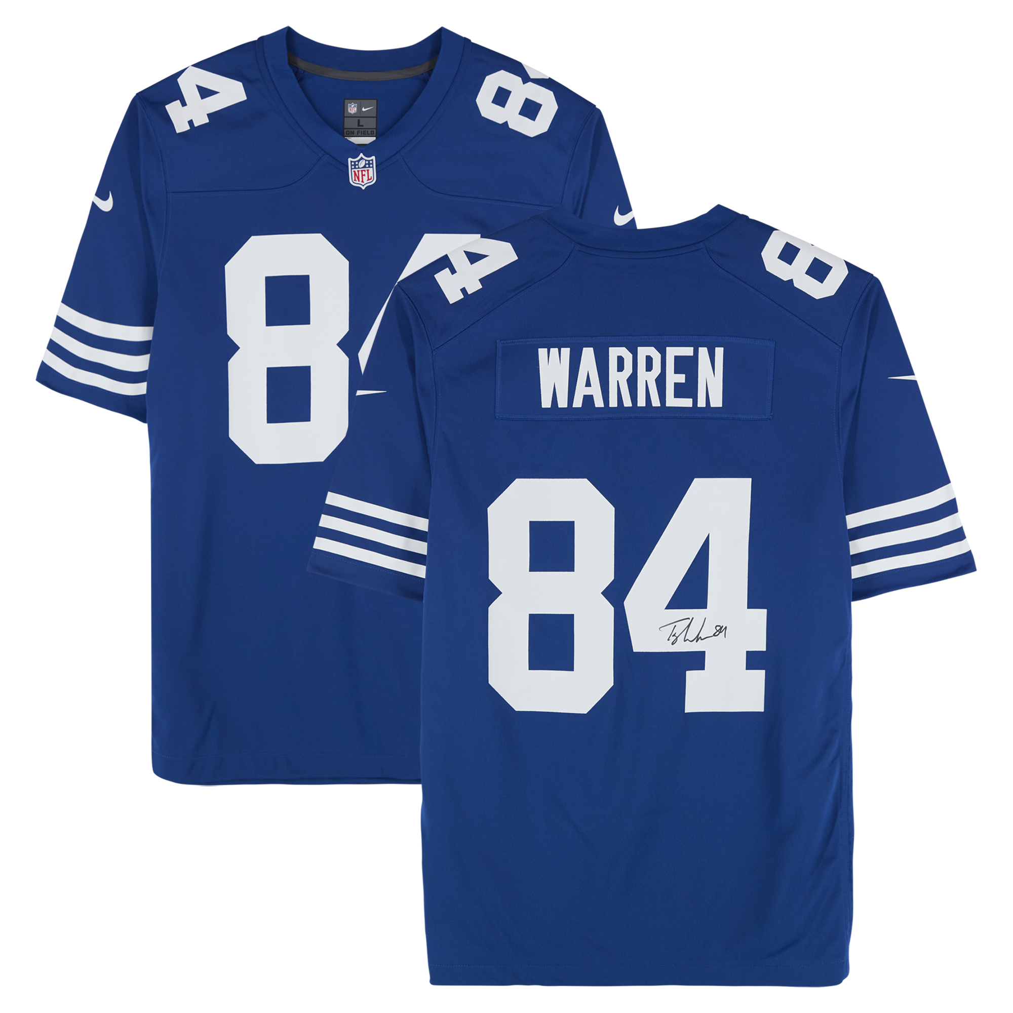 Tyler Warren Indianapolis Colts Autogramm Royal Nike Throwback-Trikot Image
