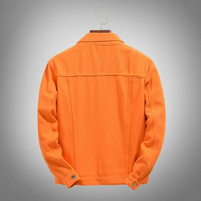 Hochwertige Jacke für Männer und Frauen, Kleidung, 2025, Herbstmode, Cowboy-Mantel, gespleißt, lila, orange, lose Jeansjacke, Herren-Jeansjacke Image