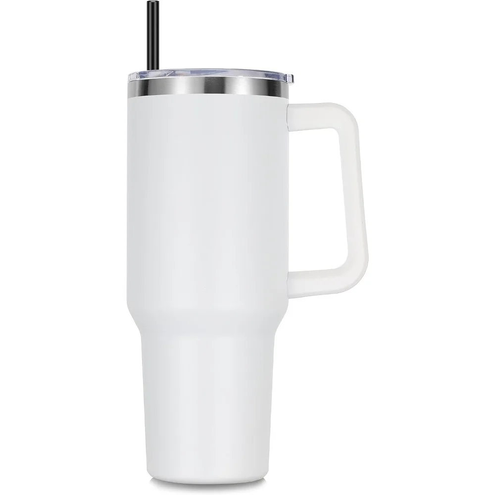 1200 ml Metall Vakuum Isolierte Tasse Edelstahl Tragbare Wasser Tasse Gekühlt Vakuum Isolierte Stroh Auslaufsicher Deckel Image